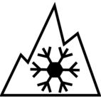 Alpine Piktogramm / Berg mit Schneeflocke